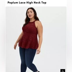 Torrid high neck sweetheart  and lace top
